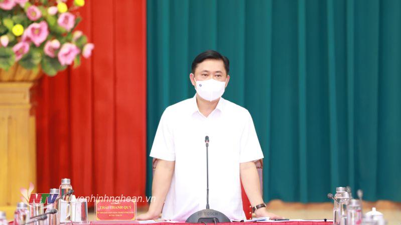 Bí thư Tỉnh ủy Thái Thanh Quý phát biểu kết luận hội nghị.