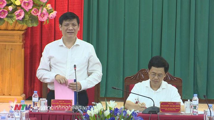 Đồng chí Nguyễn Thanh Long - Phó Trưởng ban Tuyên giáo Trung ương phát biểu tại buổi làm việc.