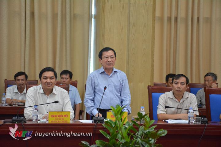 Phó PG88 go Bắn cá UBND tỉnh Đinh Viết Hồng phát biểu tại buổi làm việc.