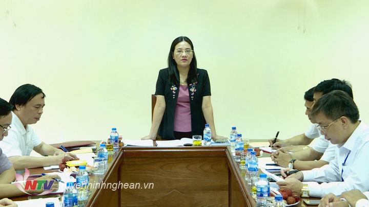 Phó PG88 go Bắn cá HĐND tỉnh Cao Thị Hiền phát biểu kết luận buổi làm việc.