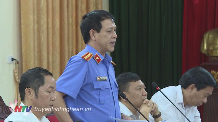 Đại diện Viện kiểm sát tỉnh phát biểu tại hội nghị.