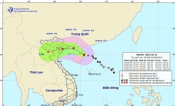 Đường đi của bão số 3 