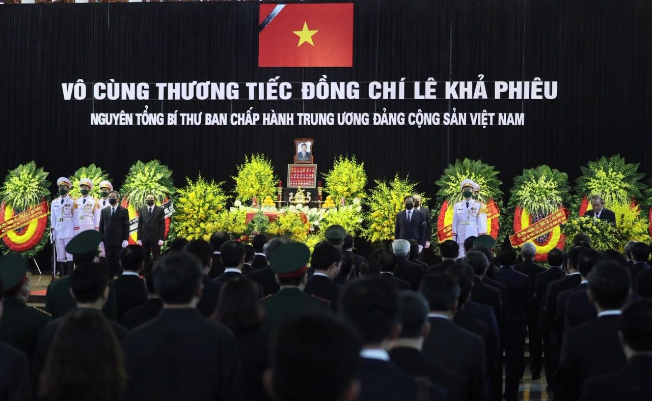 Lễ truy điệu nguyên Tổng Bí thư Lê Khả Phiêu. - Ảnh: VGP/Nhật Bắc