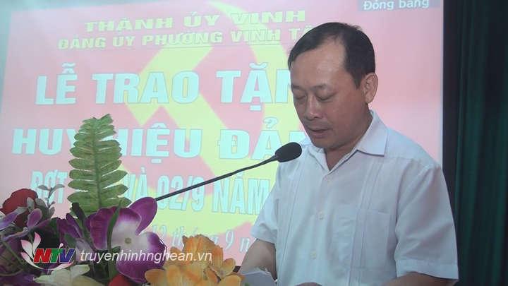 Đ/c Phan Đức Đồng phát biểu tại buổi lễ.