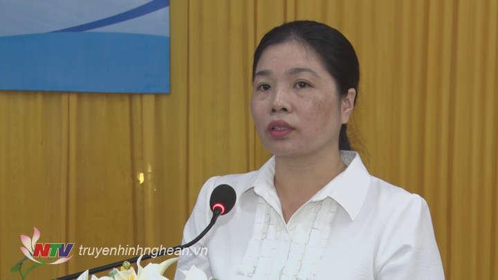 Đại diện lãnh đạo sở LĐ-TBXH phát biểu tại hội nghị.