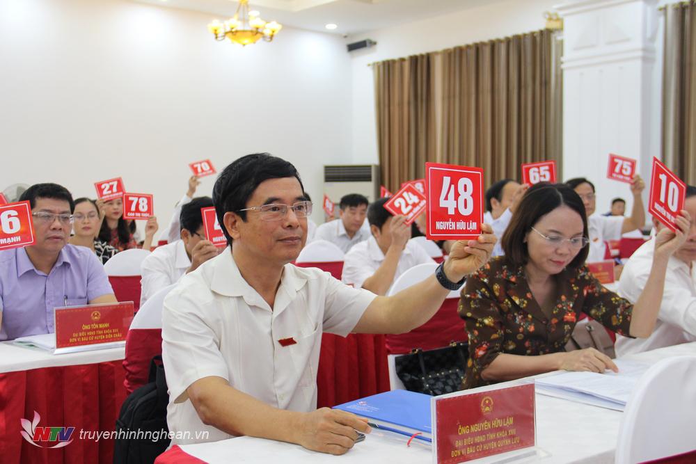 Biểu quyết xác nhận miễn nhiệm đối với các thành viên Ủy viên UBND tỉnh.