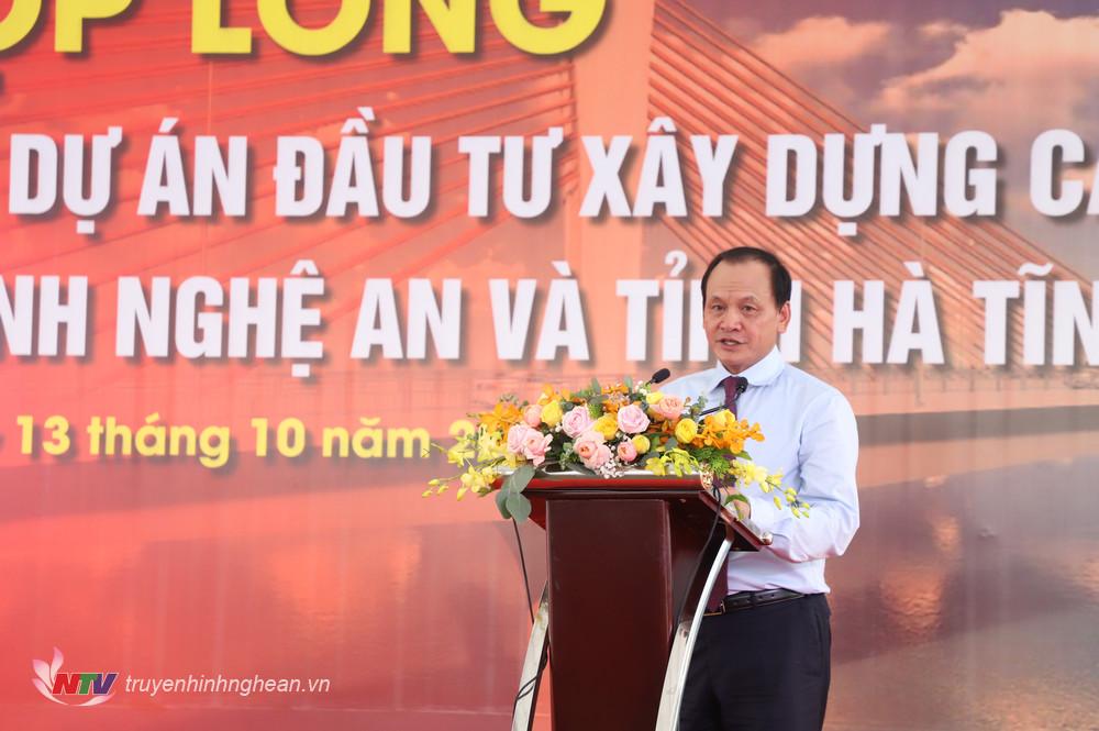 Đồng chí Nguyễn Nhật – PG88 link Nổhũ Bộ Giao thông vận tải phát biểu tại buổi lễ.