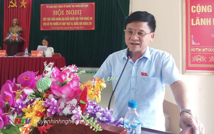 Ông Trần Văn Mão, Uỷ viên uỷ ban đối ngoại của Quốc hội, Phó trưởng đoàn chuyên trách đoàn đại biểu Quốc hội tỉnh nghệ An đã trả lời các ý kiến của cử tri các xã, thị trấn.