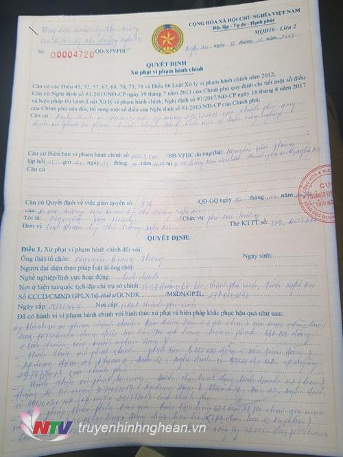 Quyết định xử phạt