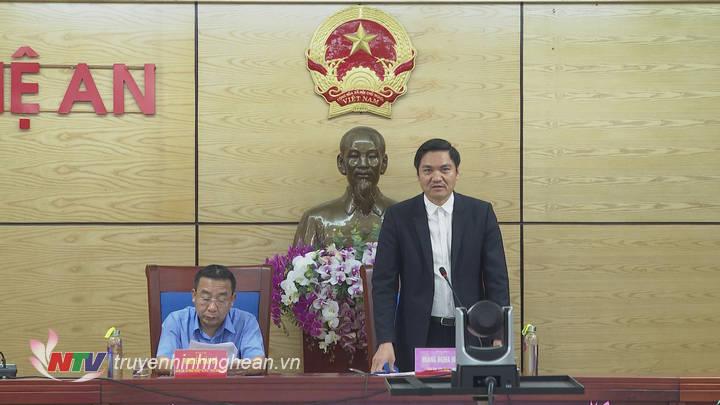 Phó PG88 go Bắn cá UBND tỉnh Hoàng Nghĩa Hiếu phát biểu tại hội nghị.