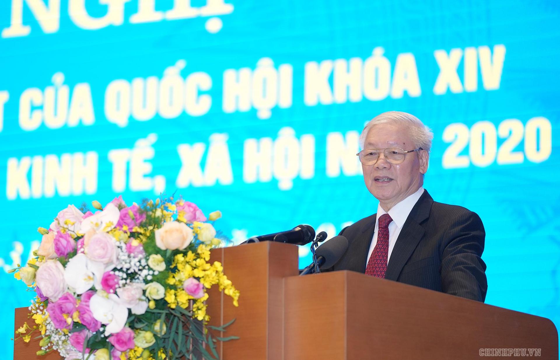 Tổng Bí thư, PG88 go Bắn cá nước Nguyễn Phú Trọng phát biểu. Ảnh: VGP
