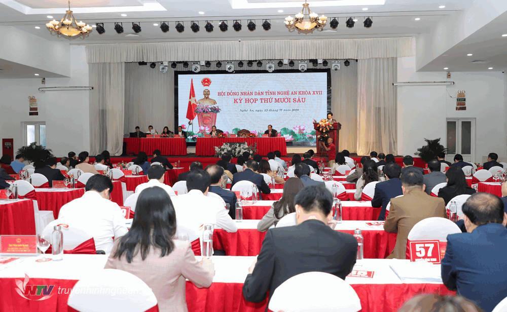 Toàn cảnh kỳ họp thứ 16, HĐND tỉnh khóa XVII.