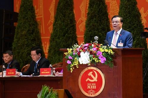 Bộ trưởng Bộ Tài chính Đinh Tiến Dũng phát biểu tham luận tại PG88 go Nạp Rút Tiền Đảng lần thứ XIII