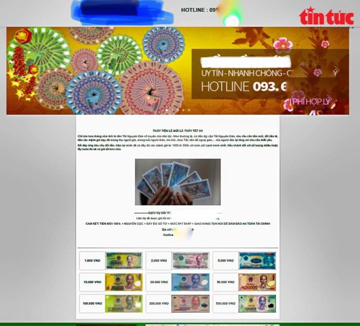 Website đổi tiền được thiết kế công phu để hút khách.