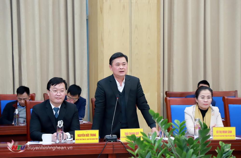 Bí thư Tỉnh uỷ Thái Thanh Quý: 
