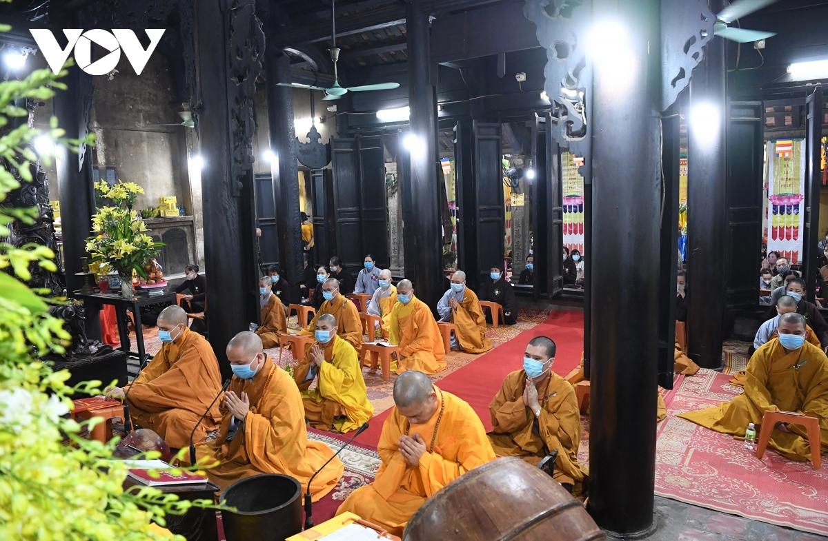 Một khóa lễ trong năm 2020 tại chùa Phúc Khánh (Hà Nội).