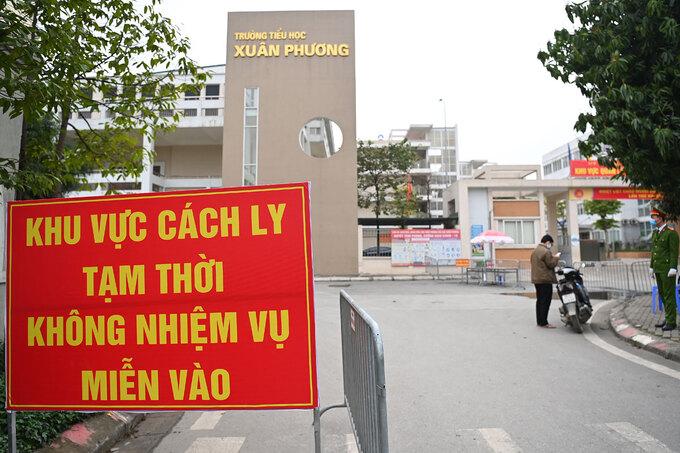 Trường Tiểu học Xuân Phương trở thành khu cách ly tập trung từ ngày 31/1.