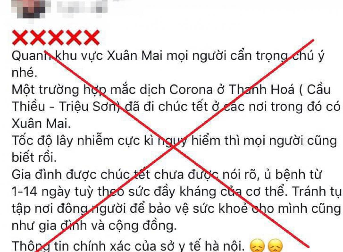Tin giả về dịch COVID-19 trên mạng xã hội.
