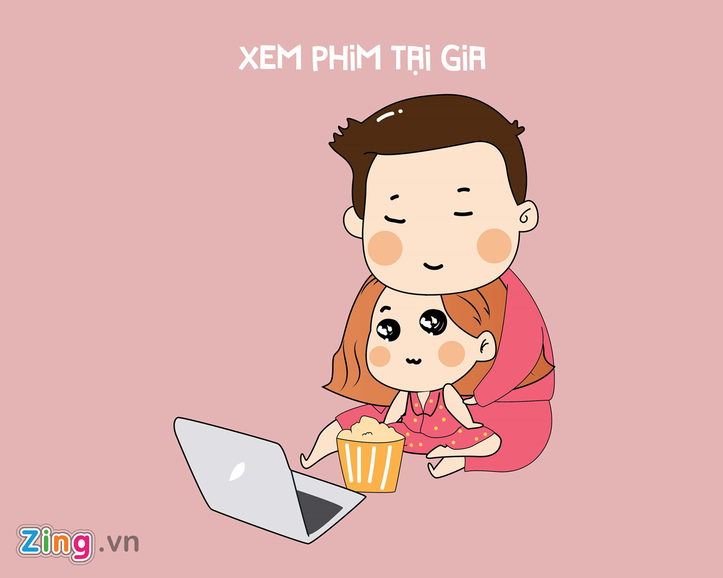 Chẳng cần tới rạp chiếu phim sang chảnh, đắt tiền, chỉ cần một chiếc máy tính hay màn hình tivi, tìm chỗ thoải mái nhất trong nhà, vậy là hai bạn đã có buổi chiếu phim "tại gia" vừa đơn giản, vừa ấm áp. 