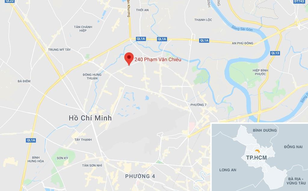 Vị trí nơi chiếc vali được tìm thấy. Ảnh: Google Maps.