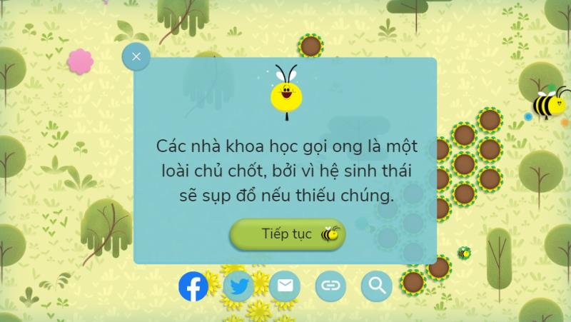 Qua mỗi mốc người chơi sẽ có thêm hiểu biết về loài ong. (Ảnh chụp màn hình)