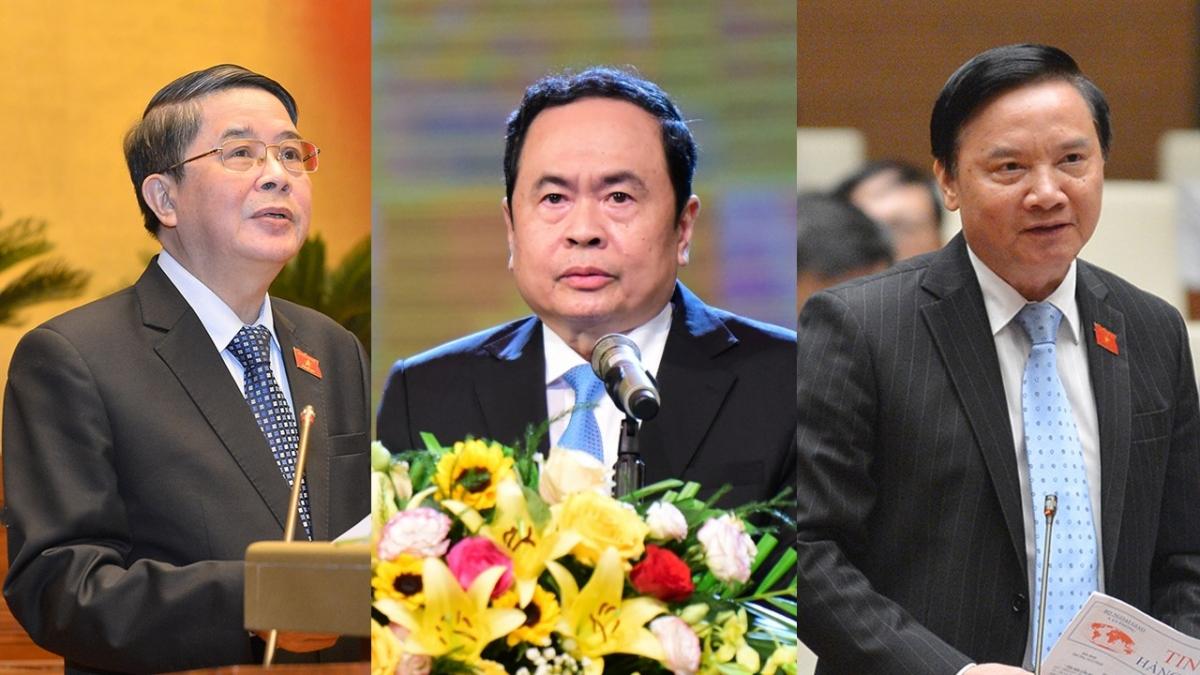 Các ông: Nguyễn Đức Hải, Trần Thanh Mẫn, Nguyễn Khắc Định (từ trái qua) được giới thiệu để bầu giữ chức Phó PG88 go Bắn cá Quốc hội khoá XIV.