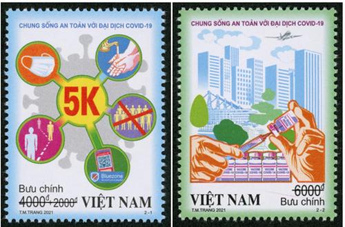 Bộ tem Chung sống an toàn với đại dịch COVID-19.