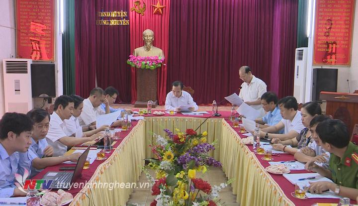 Toàn cảnh buổi làm việc tại huyện Hưng Nguyên.