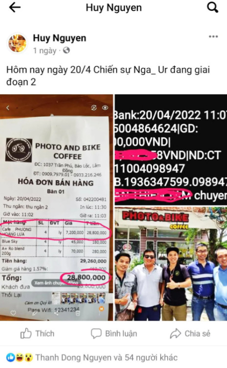 Dòng trạng thái đăng thông tin giả trên trang facebook
