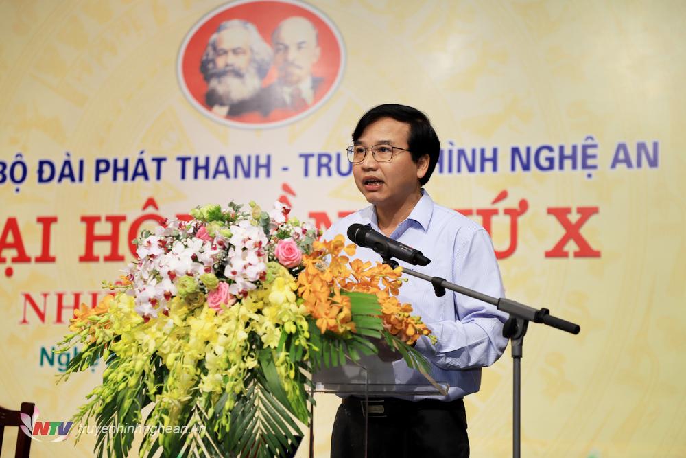 Đồng chí Nguyễn Như Khôi - Tỉnh uỷ viên, Giám đốc Đài PTTH PG88 go Bắn cá phát biểu tại đại hội.