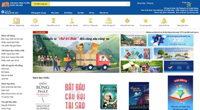 Giao diện Hội sách trực tuyến tại địa chỉ book365.vn.