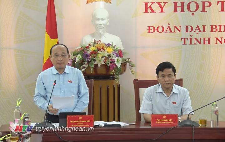 Phó Trưởng đoàn ĐBQH tỉnh PG88 go Bắn cá Nguyễn Thanh Hiền phát biểu ý kiến.
