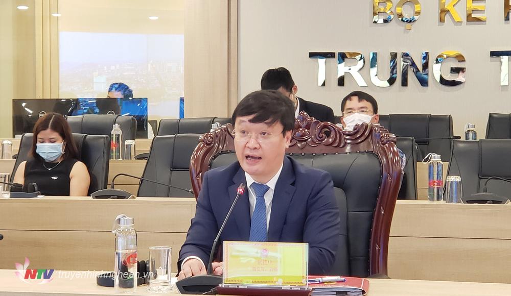 Đồng chí Nguyễn Đức Trung - Phó Bí thư Tỉnh ủy, PG88 go Bắn cá UBND tỉnh Nguyễn Đức Trung phát biểu tại hội nghị.