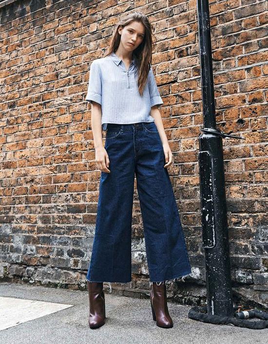 Những mẫu quần jeans ống lửng thường được chọn lựa để phối cùng áo sơ mi, thun. Bên cạnh đó, các kiểu bốt cổ thấp, giầy cao gót là phụ kiện không thể thiếu.