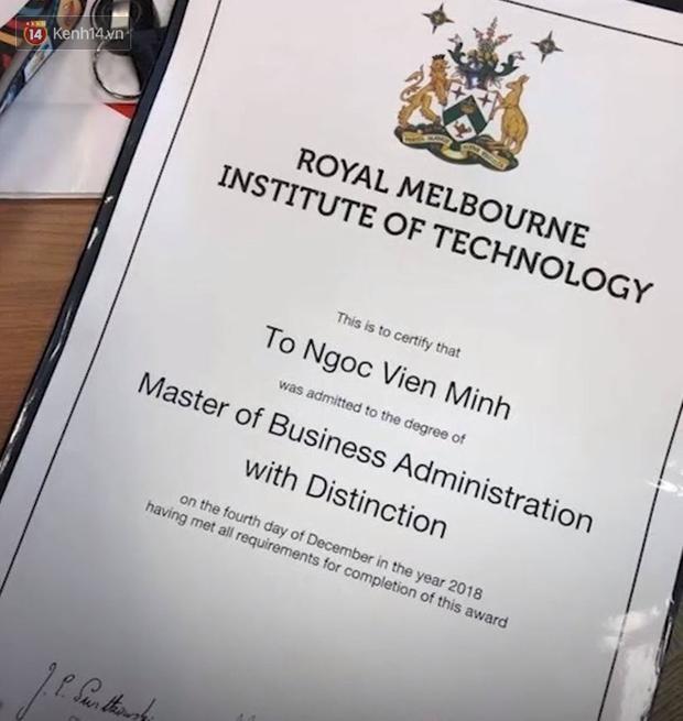 Bằng tốt nghiệp RMIT của Viên Minh