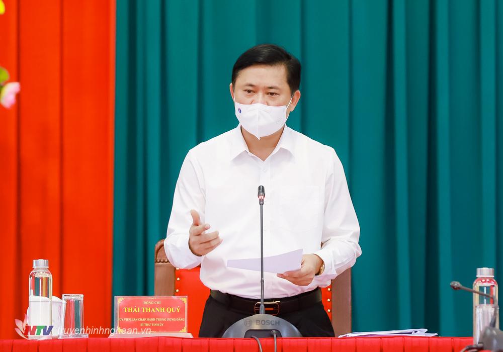 Bí thư Tỉnh uỷ Thái Thanh Quý phát biểu kết luận hội nghị.