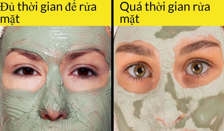 Đắp mặt nạ quá lâu không hề tốt cho da mặt. Thời gian lý tưởng là 10-15 phút. Đừng để lớp mặt khô cứng trên da mặt bạn.