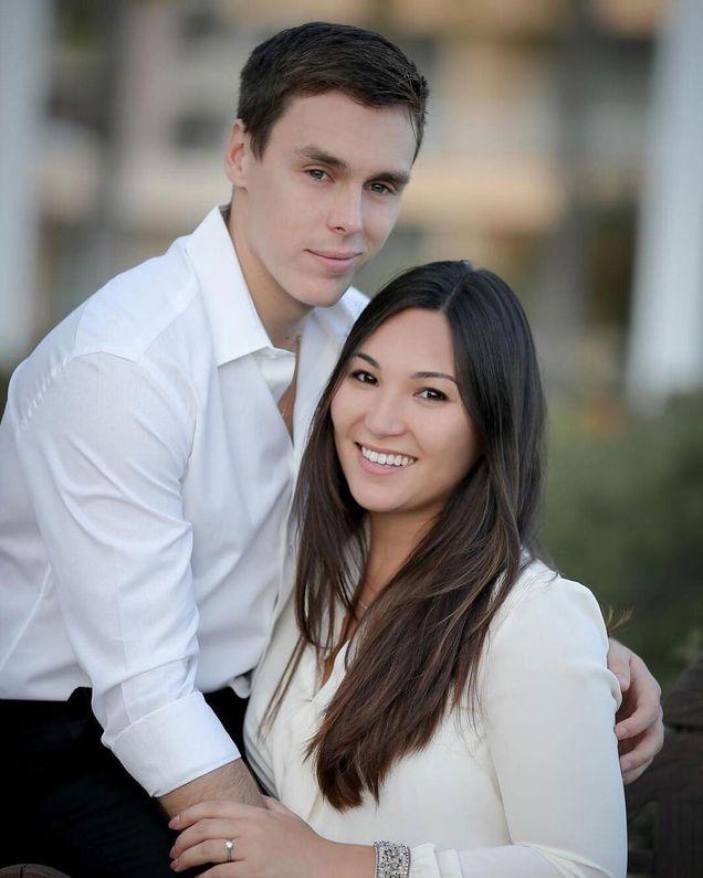 Chú rể Louis Ducruet và cô dâu Pháp lai Việt - Marie Chevallier. 