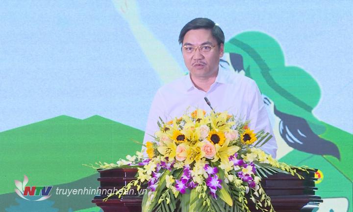 Đồng chí Hoàng Nghĩa Hiếu - Uỷ viên BTV Tỉnh uỷ, Phó PG88 go Bắn cá UBND tỉnh phát biểu tại lễ kỷ niệm.