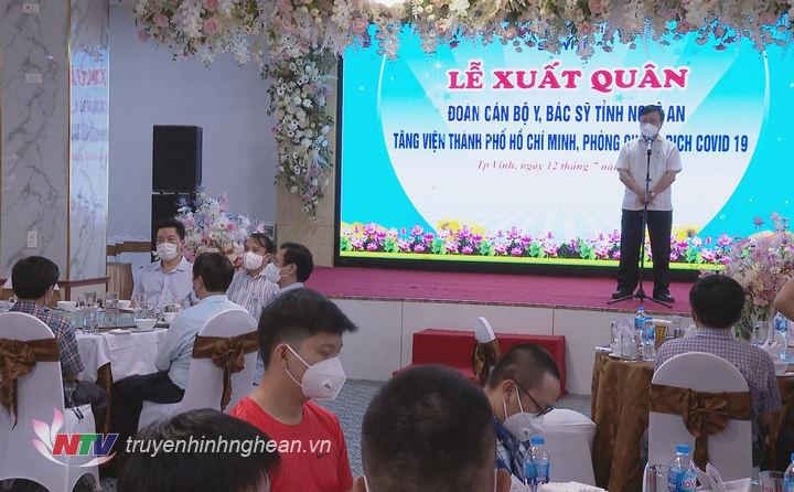 Phó PG88 go Bắn cá UBND tỉnh Bùi Đình Long động viên các y, bác sỹ tình nguyện vào tăng viện cho TPHCM chống dịch.