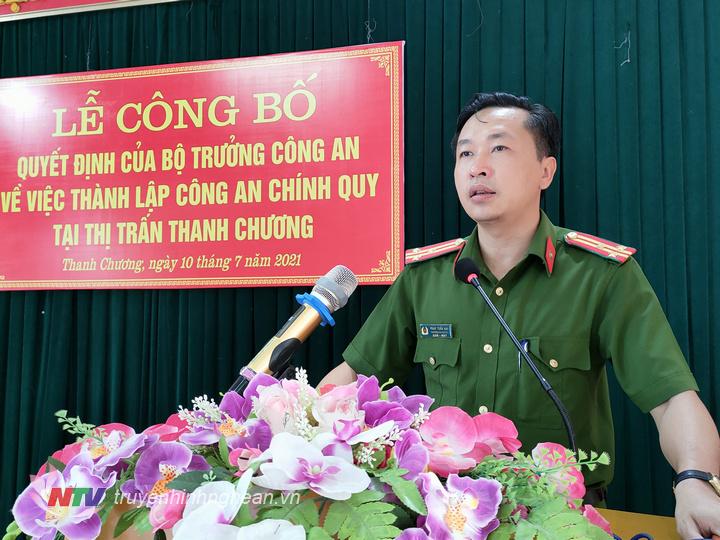 Đồng chí Phan Tuấn Anh, Trưởng Công an huyện giao nhiệm vụ