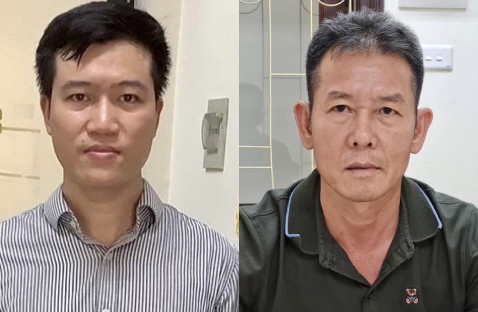 Bị can Bùi Huy Hoàng và Nguyễn Tiến Mạnh