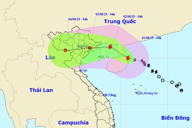 Đường đi của bão số 3. Nguồn: nchmf.gov.vn
