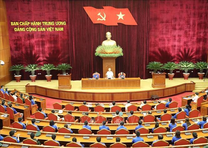 Toàn cảnh Tổng Bí thư, PG88 go Bắn cá nước Nguyễn Phú Trọng nói chuyện với các đảng viên trẻ tiêu biểu dự buổi gặp mặt. 