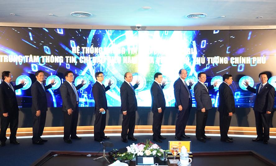 Nghi thức khai trương Hệ thống thông tin báo cáo quốc gia, Trung tâm Thông tin, chỉ đạo điều hành của Chính phủ, Thủ tướng Chính phủ.