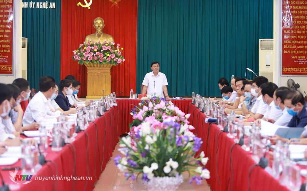 Toàn cảnh buổi làm việc với TX Hoàng Mai.