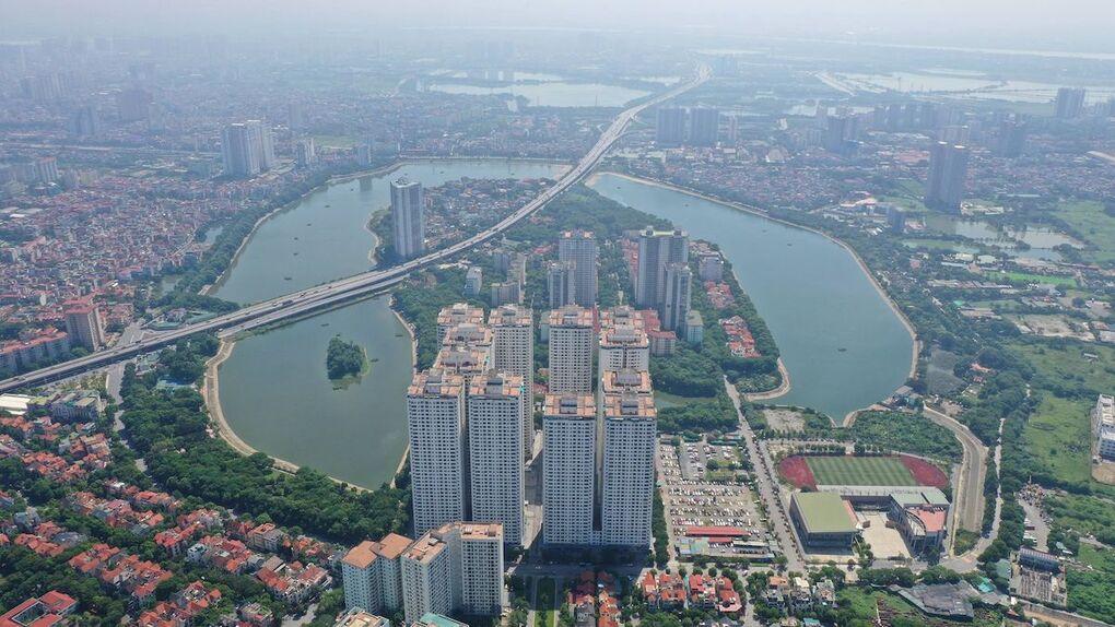 Khu đô thị Linh Đàm, Hà Nội, nhìn từ trên cao.