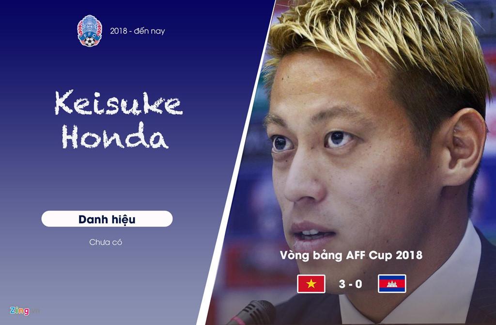 Chưa phải ngôi sao lớn trên ghế huấn luyện, nhưng Honda sở hữu sự nghiệp cầu thủ phi thường và là huyền thoại của bóng đá Nhật Bản lẫn châu Á. Dù vậy, anh không thể giúp Campuchia vượt qua tuyển PG 88 Nổ Hũ ở AFF Cup.