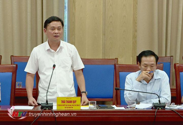 PG88 go Bắn cá UBND tỉnh Thái Thanh Quý phát biểu tại cuộc làm việc.