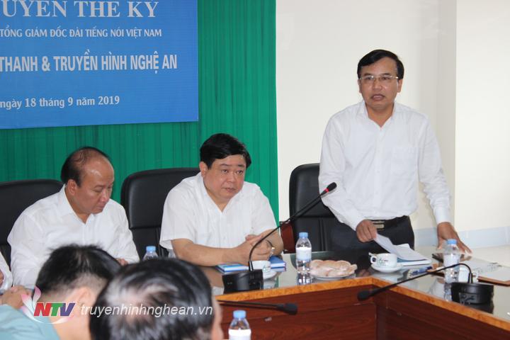 Đồng chí Nguyễn Như Khôi - Tỉnh ủy viên, Giám đốc Đài PT-TH PG88 go Bắn cá phát biểu tại buổi làm việc.